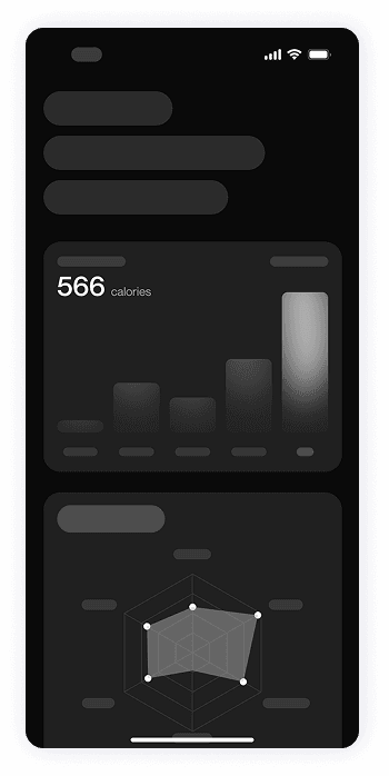 Wireframe of Fitty performance analytics screen
