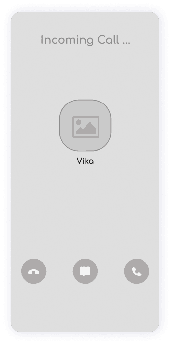 Wireframe of ShareFit app incoming call screen