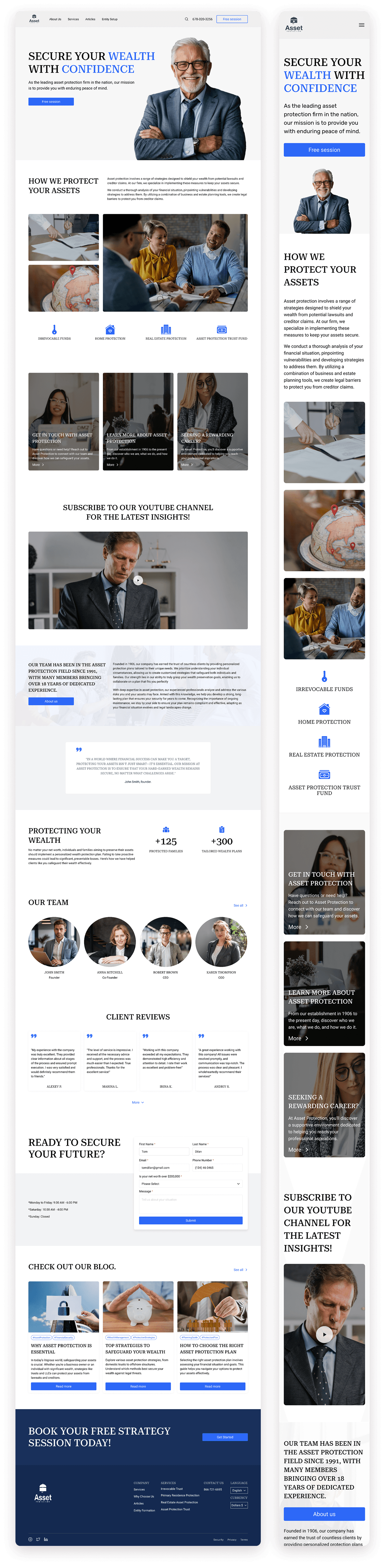 Website design for financial services