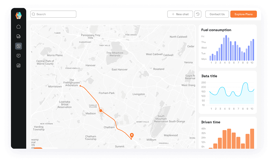 ChatBot interface design displaying a map