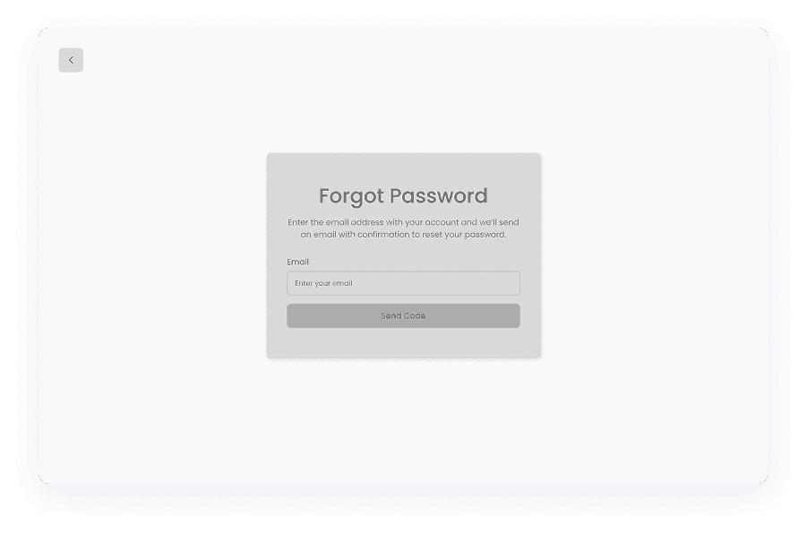 Wireframe of Writemaster forgot password screen