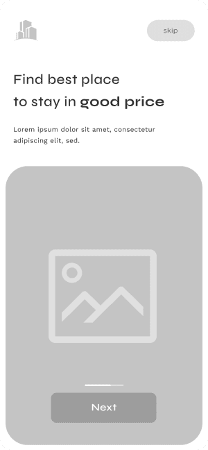 Wireframe of Turveyor onboarding screen