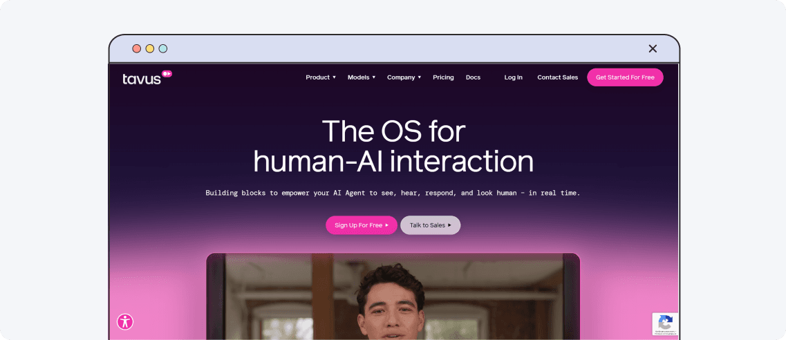 Tavus website design