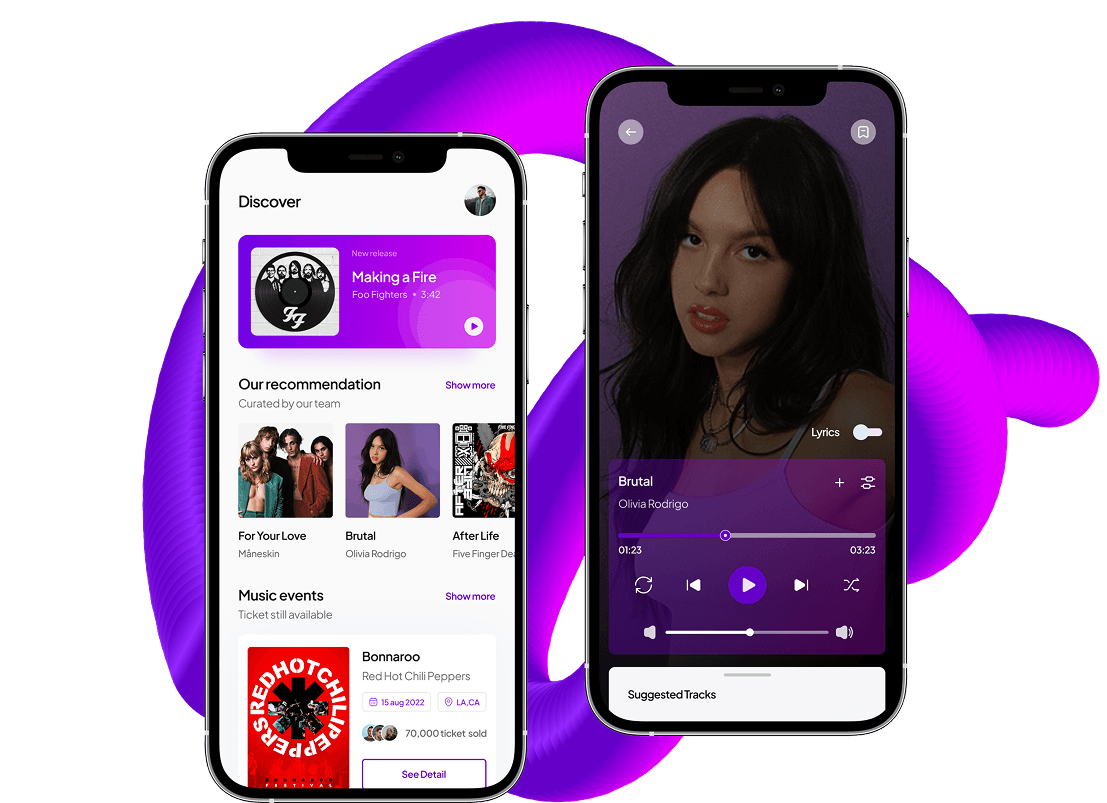 Music and event app design
