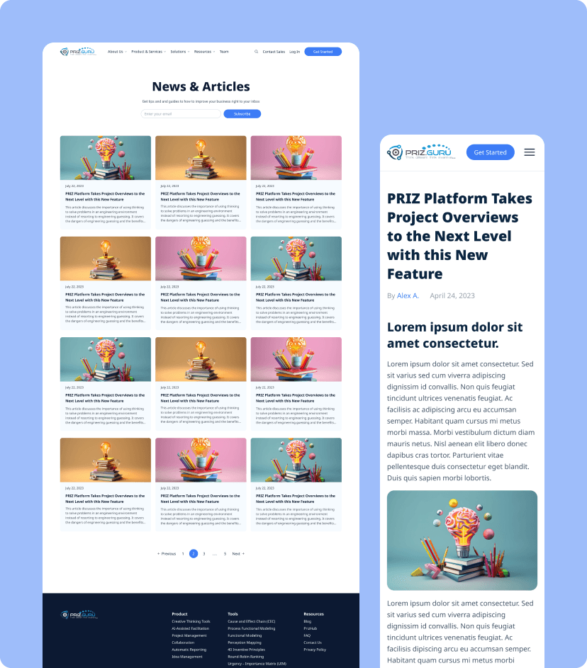 PrizGuru news and articles feature