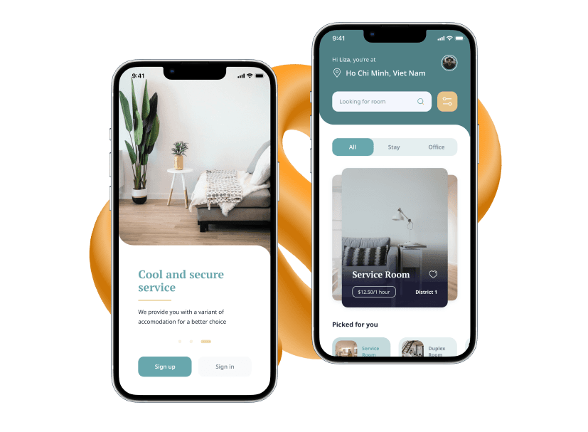 Mobile app design for apartments booking