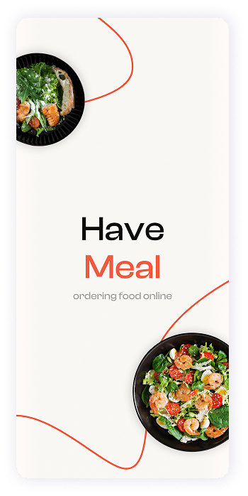 Have Meal app welcome screen UI desig