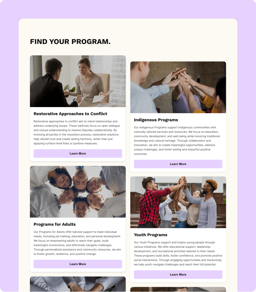 RESTART programs feature