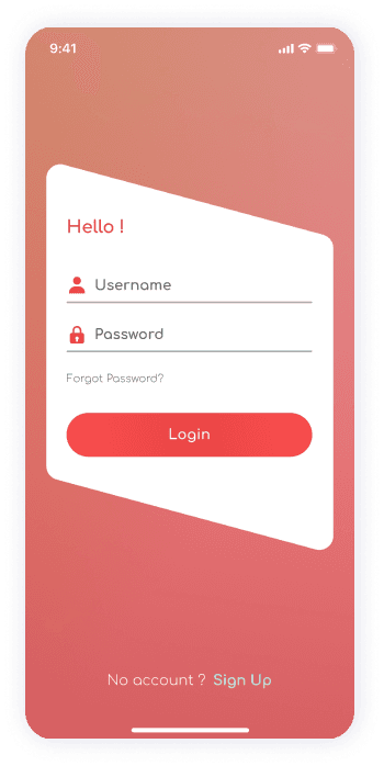 UI design of ShareFit app login screen