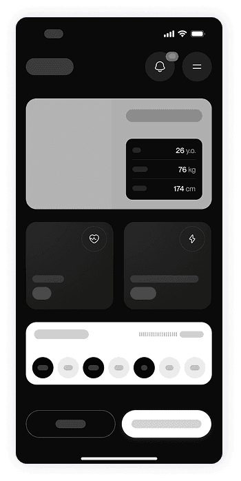Wireframe of Fitty user profile screen