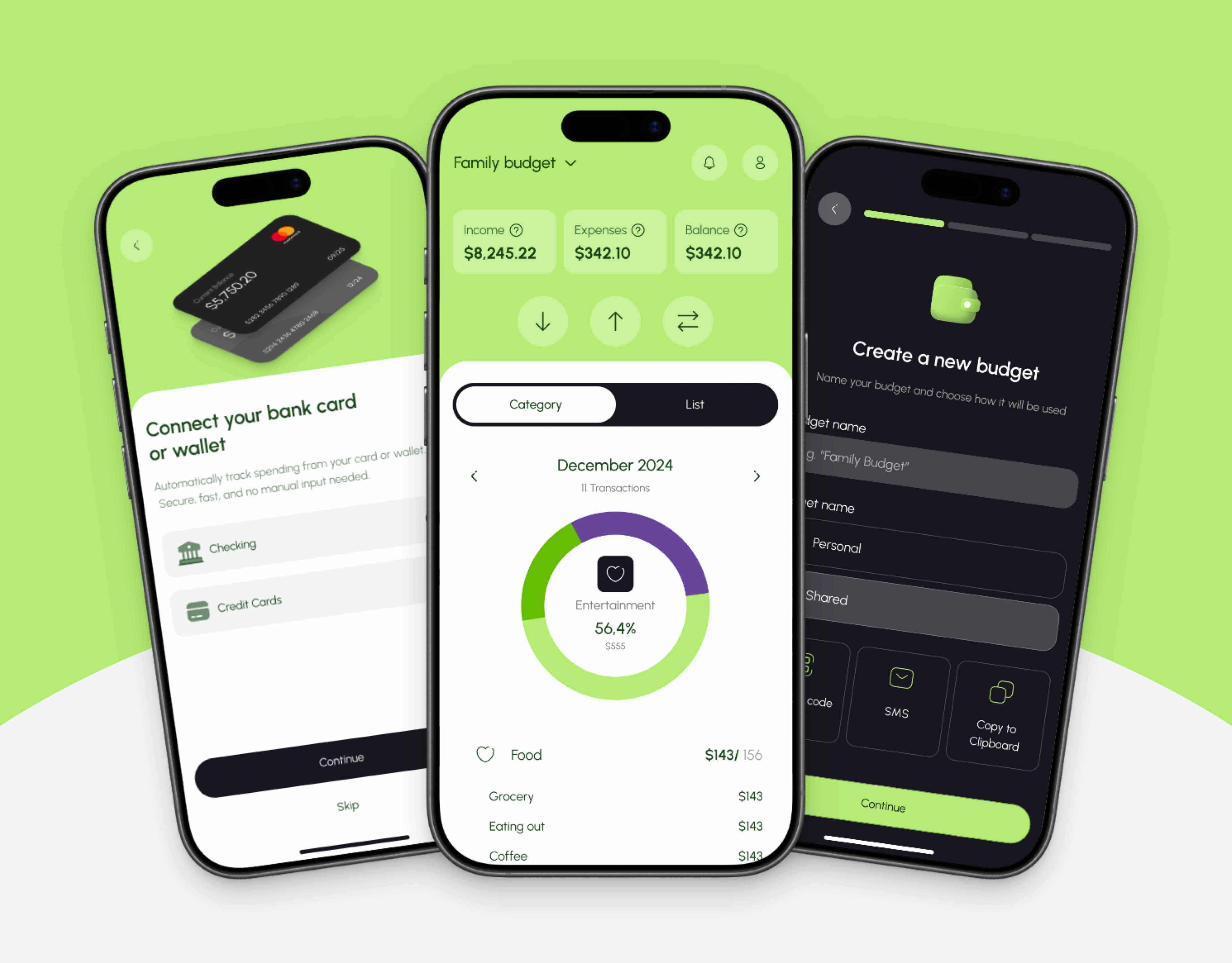 Family budget mobile app