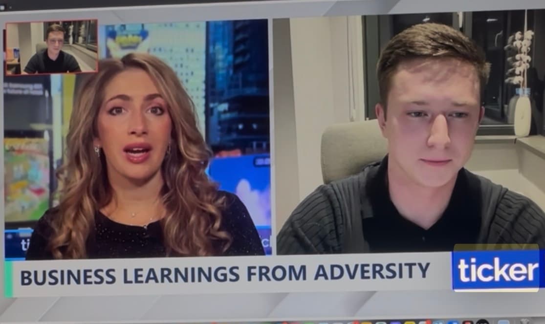 Alexandr Korshykov appeared live on Australian TV to discuss how adversity shapes businesses.