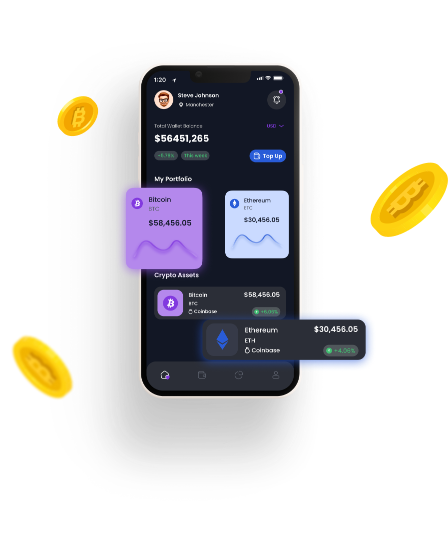 ui ux design for Smart wallet mobile application